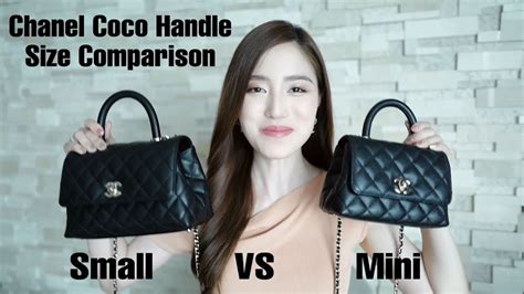 chanel coco handle mini vs small|chanel coco handle sizes.